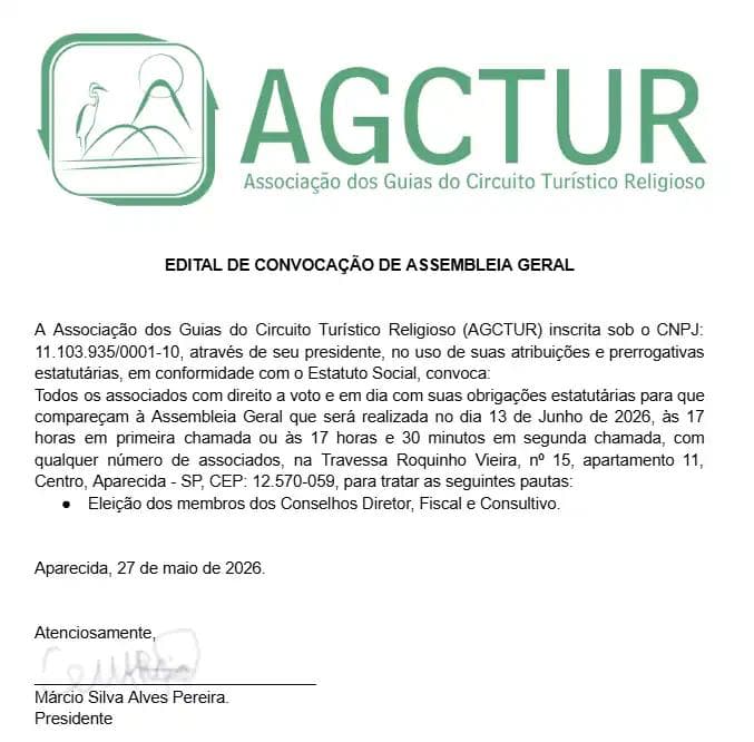 EDITAL DE CONVOCAÇÃO DE ASSEMBLEIA GERAL - ELEIÇÕES 2026-2028
